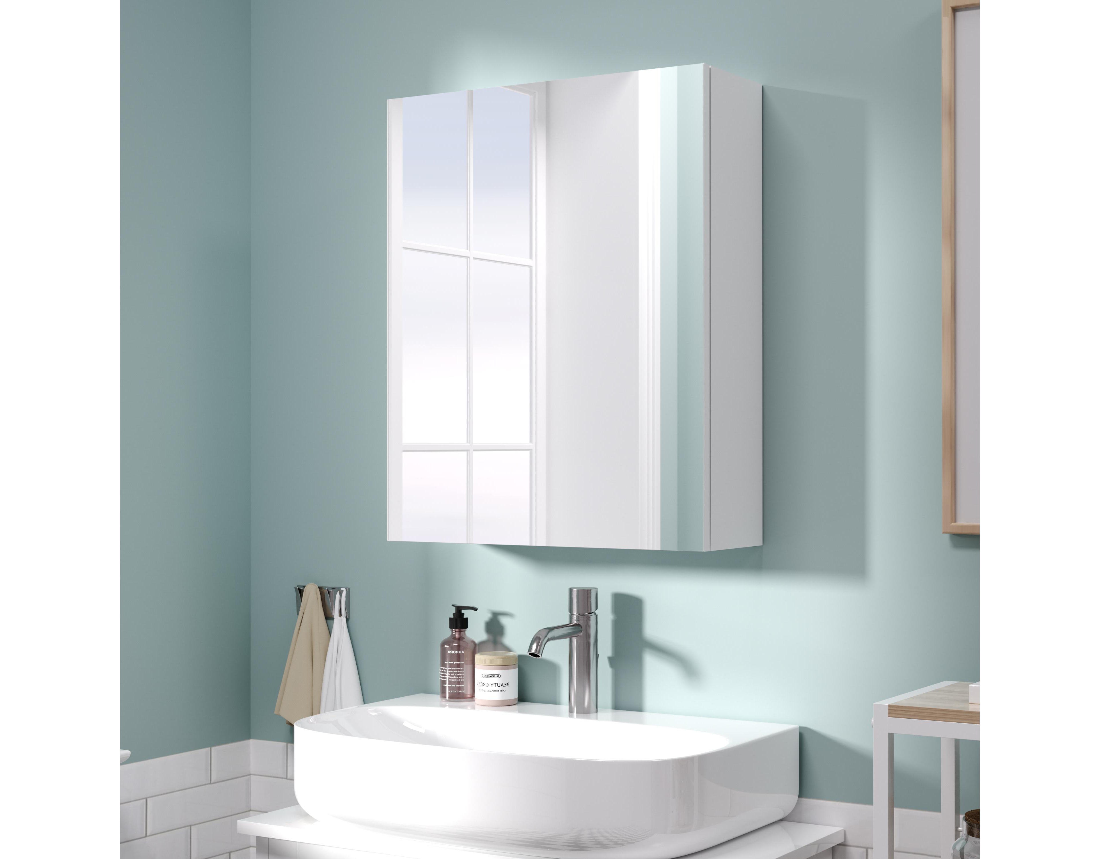 Hauschen Home 20x16 inch Bathroom Wall Cabinet, Saver Storage, Medicine Cabinet with 1 Door and Adjustable Shelves,Flat-Pack Design (White)
