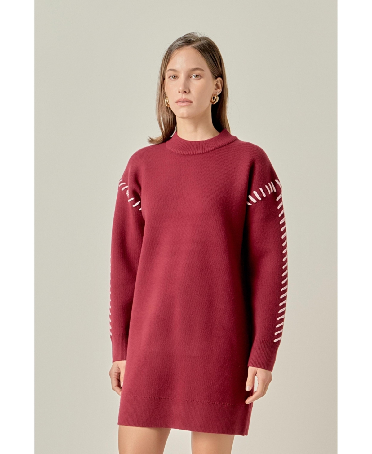 Women's Whip Stitched Knit Mini Dress