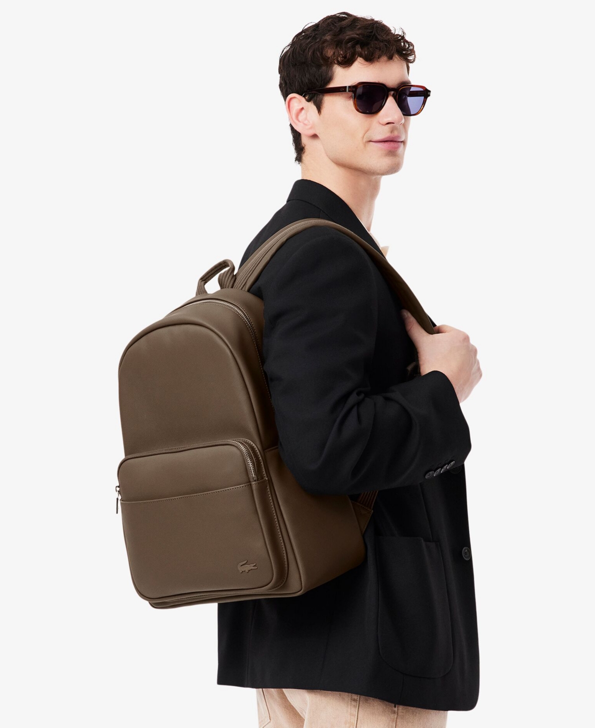 Lacoste Men's Adjustable Straps Backpack In Brown