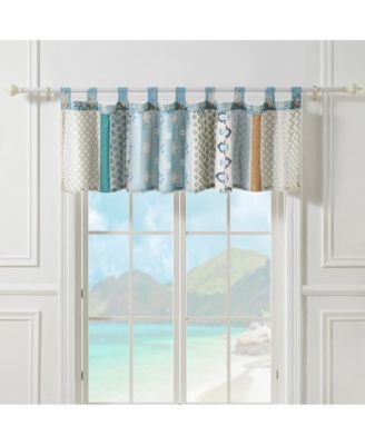 Thalia Stylized Florals and Geometric Prints Bohemian Ultimate Comfort Valance 84"x21" Blue