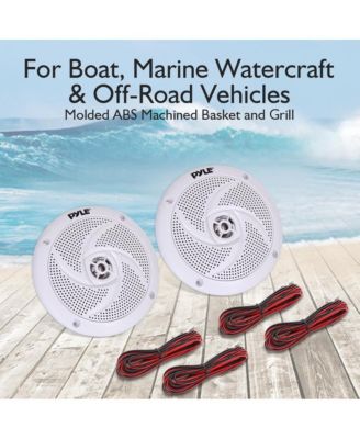 Waterproof Marine Speakers, Low-Profile Slim Style, 4.0'' -inch (100 Watt)