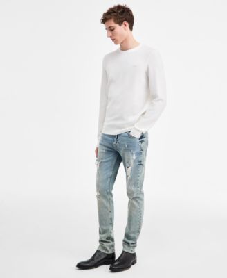 Men's Karim Piquet Stitched Crewneck Sweater