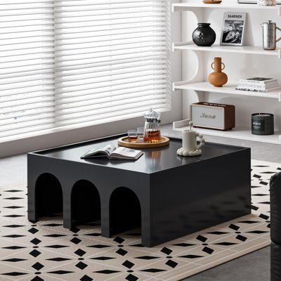 4-Tier Book Shelf Cabinet Coffee Table with Organizer Storage Shelves