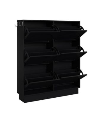 Modern Elegant Narrow Tipping Bucket Shoe Cabinet with 6 Flip Drawers