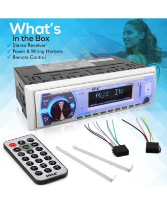 Marine Stereo Receiver Power Amplifier - AM/FM/MP3/USB/AUX/SD, 30 Preset Stations with LCD Display & Remote Control