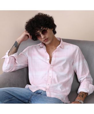Men's Rose Pink & Daisy White Velobrush-Tactile Shirt