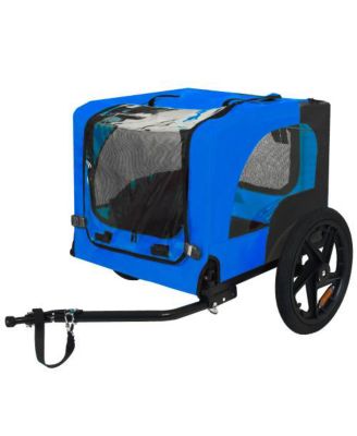 Blue Pet Bike Dog Cart for Bicycle Suitable for Small and Medium Pets Folding Cart Frame Quick Release Wheel Internal Leash