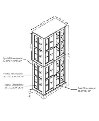 CASAINC Glass with Adjustable Shelves and E26 Bulb Included Curio Display Cabinet
