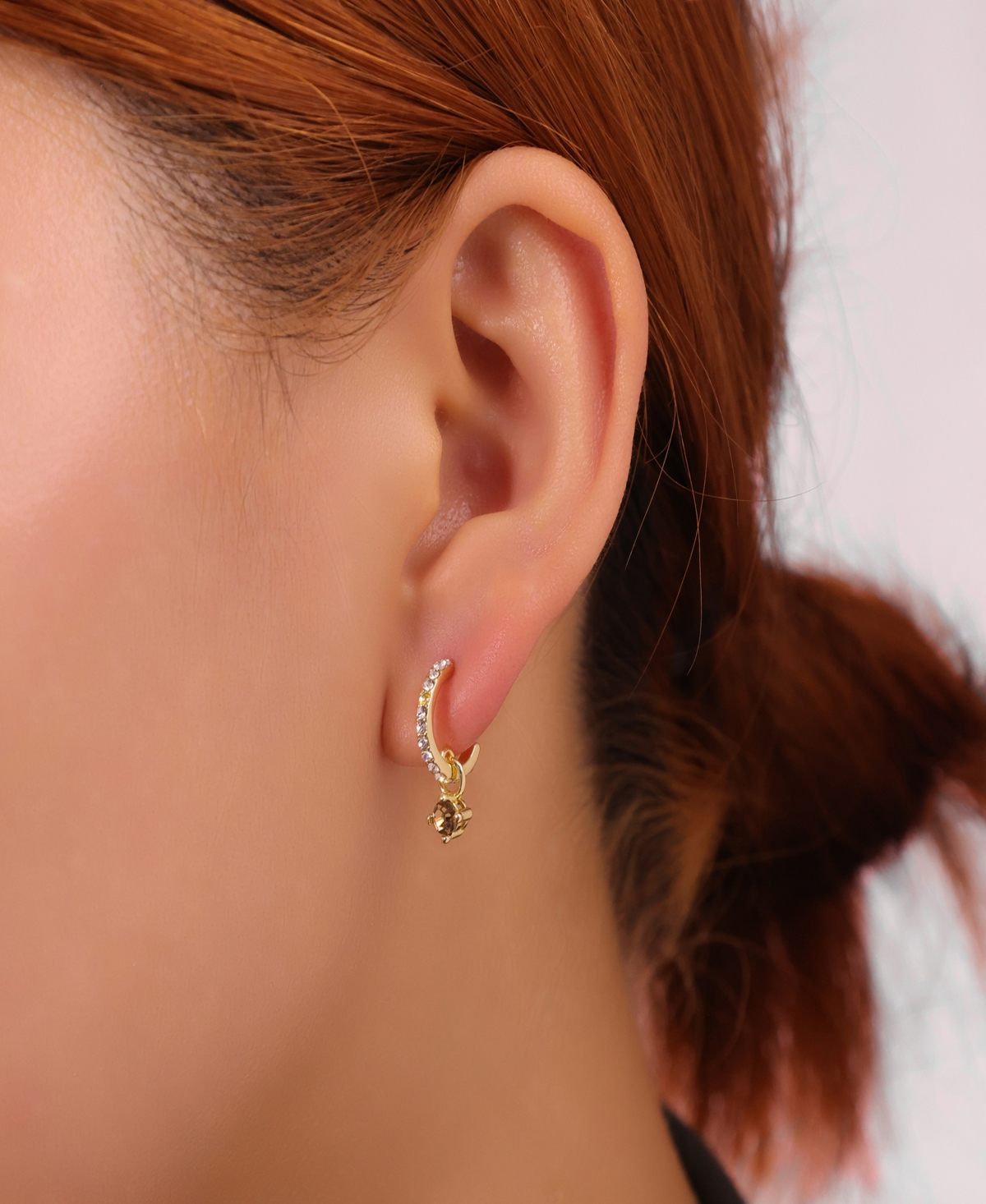 Unwritten Yellow Topaz Crystal Post Stud 12Mm Crystal Post Hoop 3Pair Ear Set