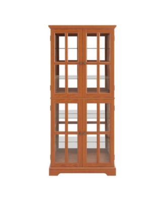 CASAINC Glass with Adjustable Shelves and E26 Bulb Included Curio Display Cabinet