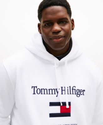 Men's Big & Tall Embroidered Flag Hooded Sweatshirt