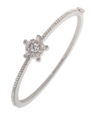 Marchesa - Cubic Zirconia Silver-Tone Star Bangle Bracelet