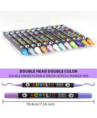 120 Colors Acrylic Paint Markers, Soft Brush Tips Paint Pens and Paint Markers for Rock Painting, Canvas, Wood, Glass, Ceramic, Fabric