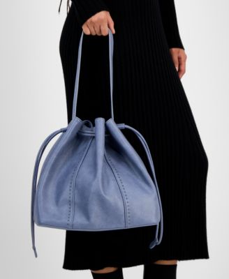 Stud Drawstring Shoulder Bag