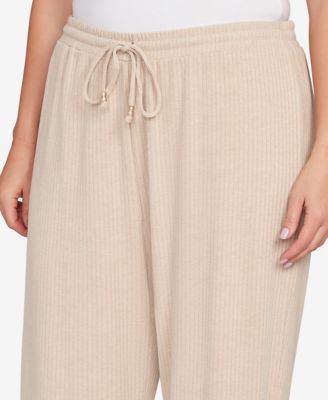 Plus Size Solid Texture Hatchi Casual Pant