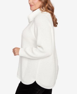 Plus Size Solid Long Sleeve Chenille Knit Cable Pullover Sweater