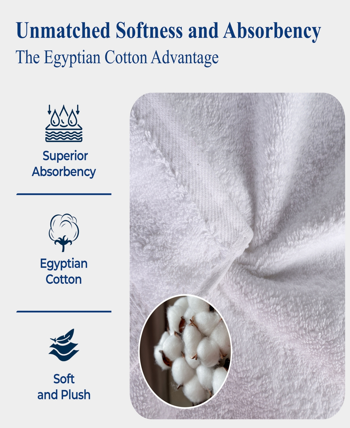 Superior Egyptian Cotton 9-pc. Towel Set In White