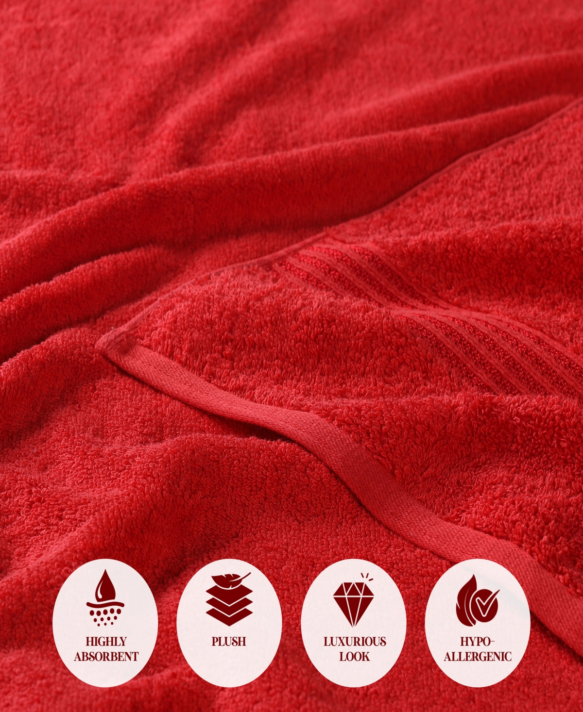 Superior Egyptian Cotton 9-pc. Towel Set In Red
