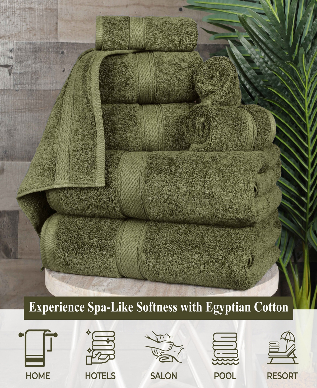 Superior Egyptian Cotton 9-pc. Towel Set In Green