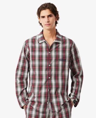 Men's Poplin Plaid Pattern Pajama Set