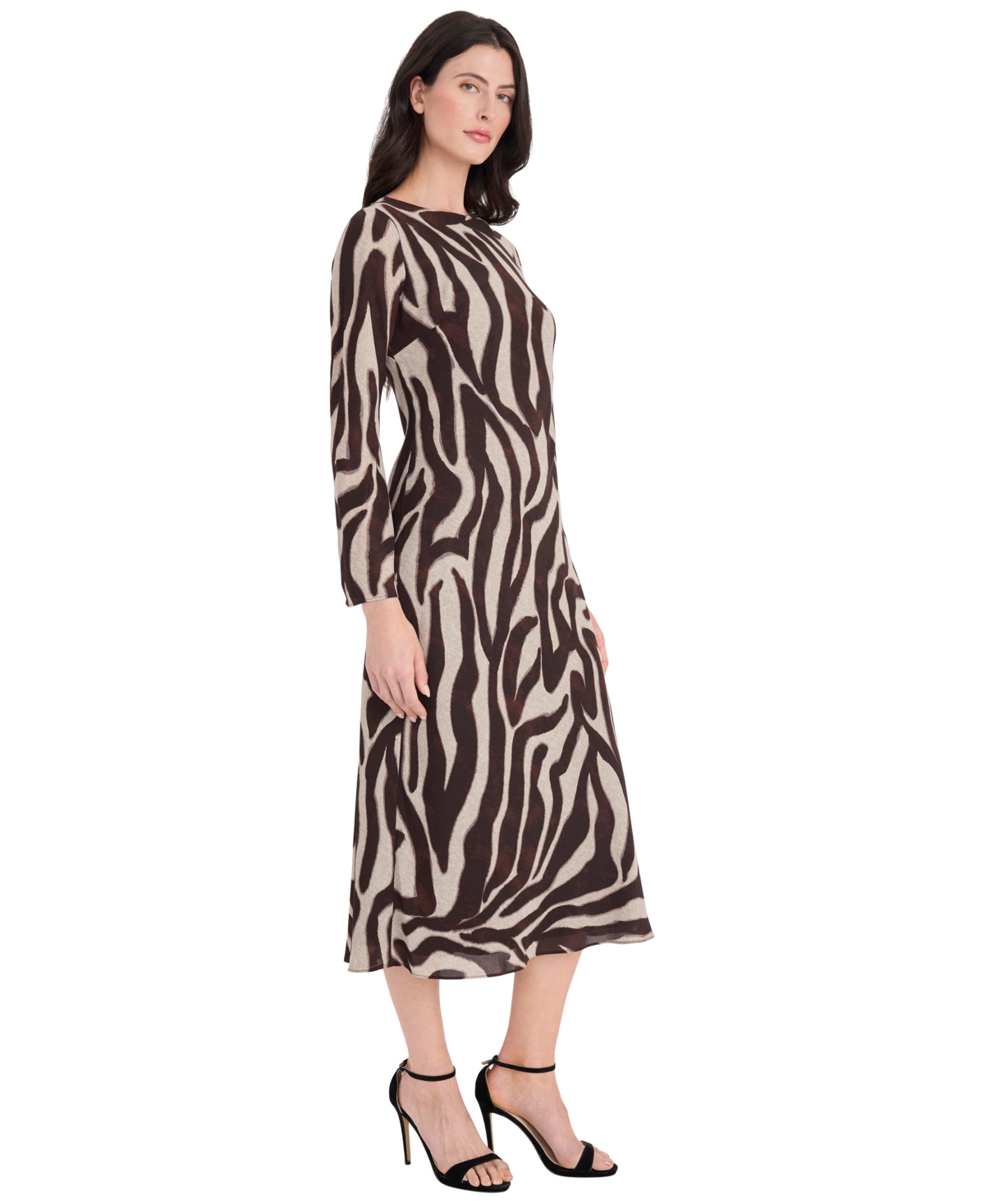 Donna Morgan Women's Long-sleeve Midi Dress In Black