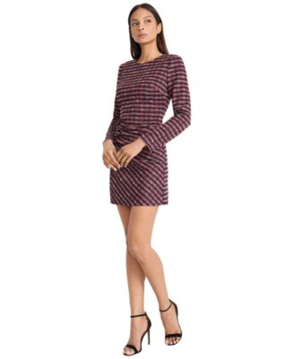 Women's Tweed Long-Sleeve Mini Dress
