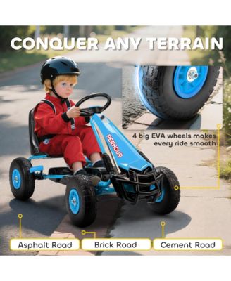 Go Kart for Kids, Pedal Go Cart with Adjustable Seat, EVA Wheels,