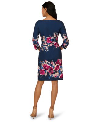 Women's Border Floral Midi Dress