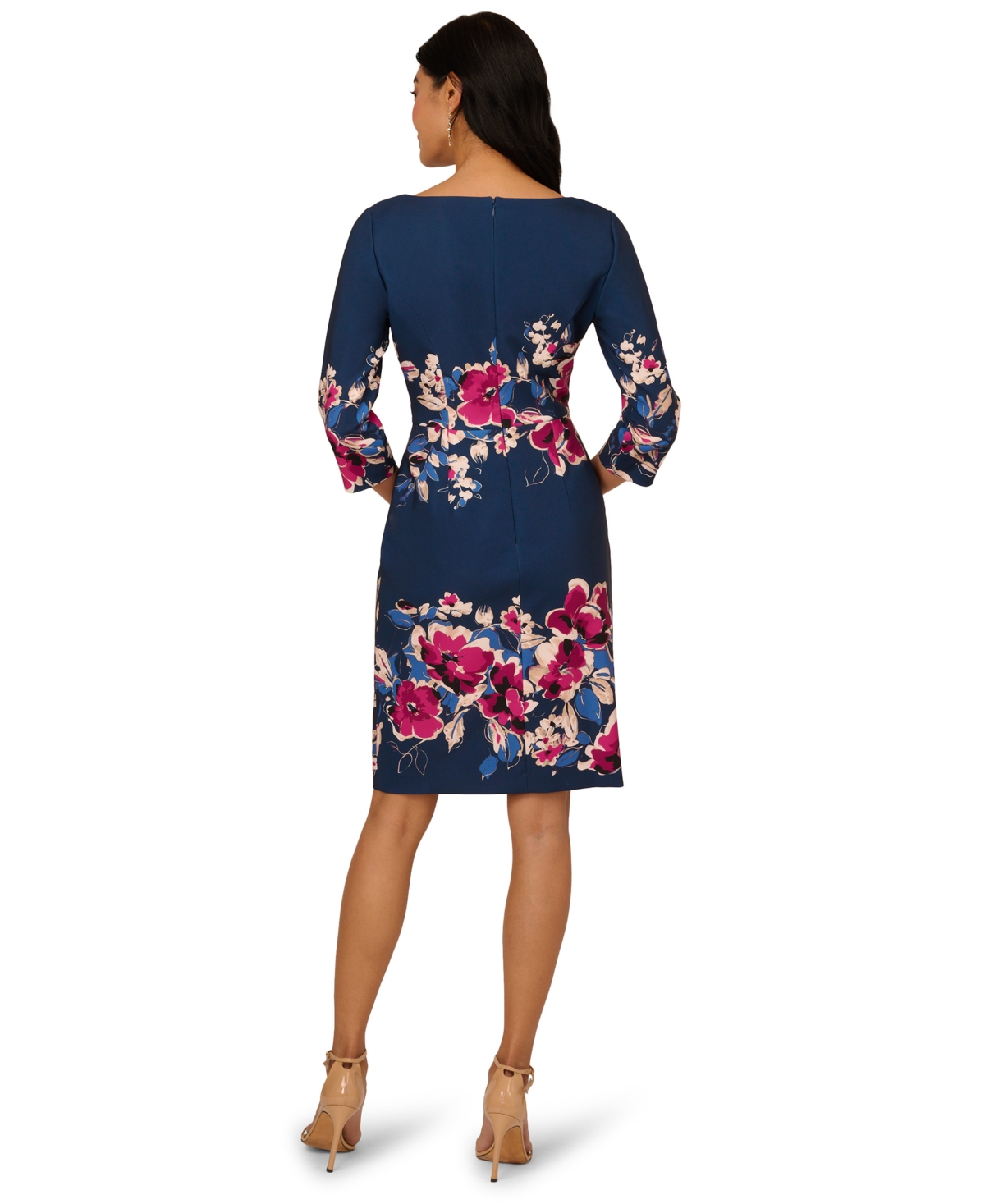 Adrianna Papell Women's Border Floral Midi Dress