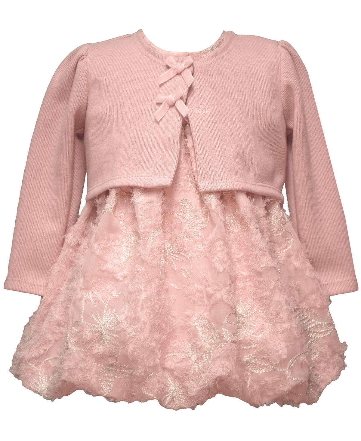 Bonnie Baby Girls 2-Piece Bonaz Short Sleeve Dress and Cardigan Set