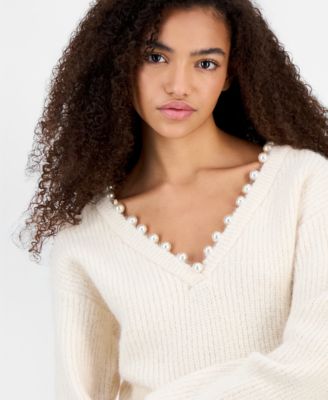 Women's Morning Dew Faux-Pearl Sweater
