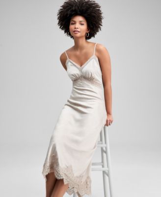 Women's Embellished Satin Slip Dress, Macy's Exclusive