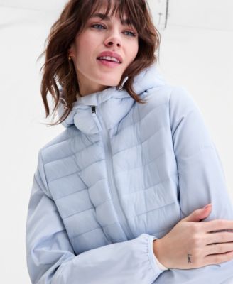Women's Mixed-Media Packable Coat