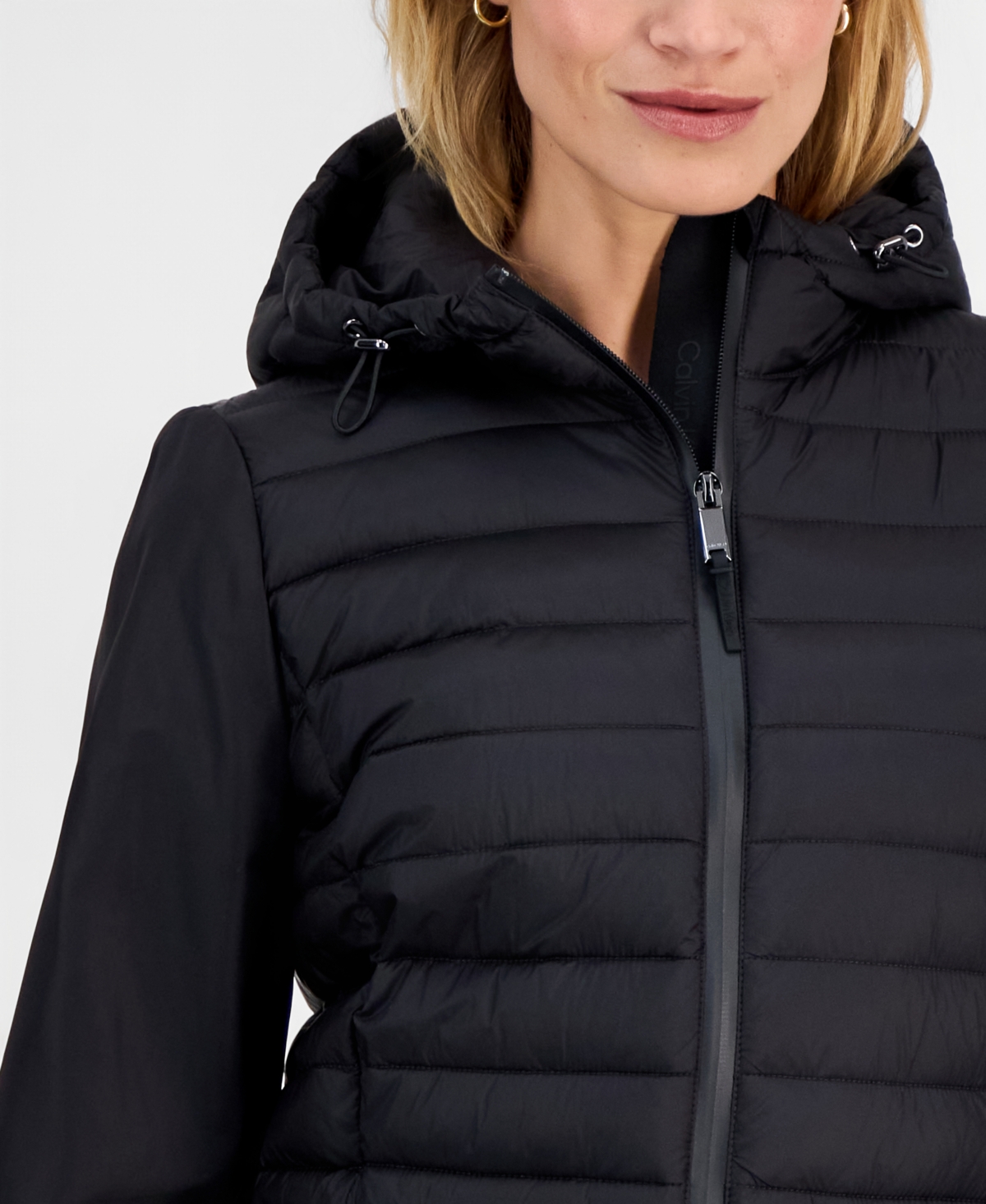 Calvin Klein Women's Mixed-Media Packable Coat