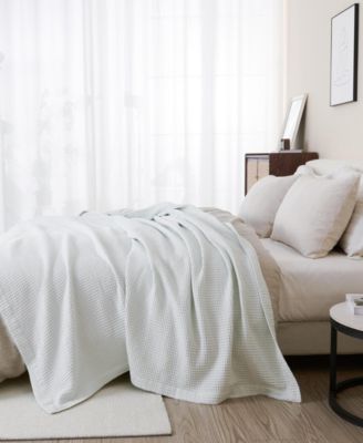 Waffle Weave Textured Cotton Blanket
