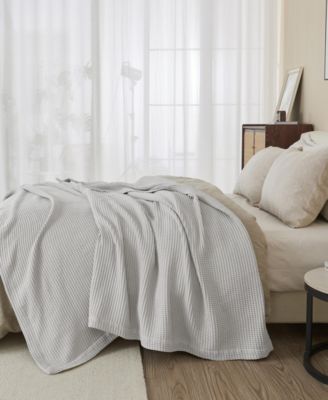 Waffle Weave Textured Cotton Blanket