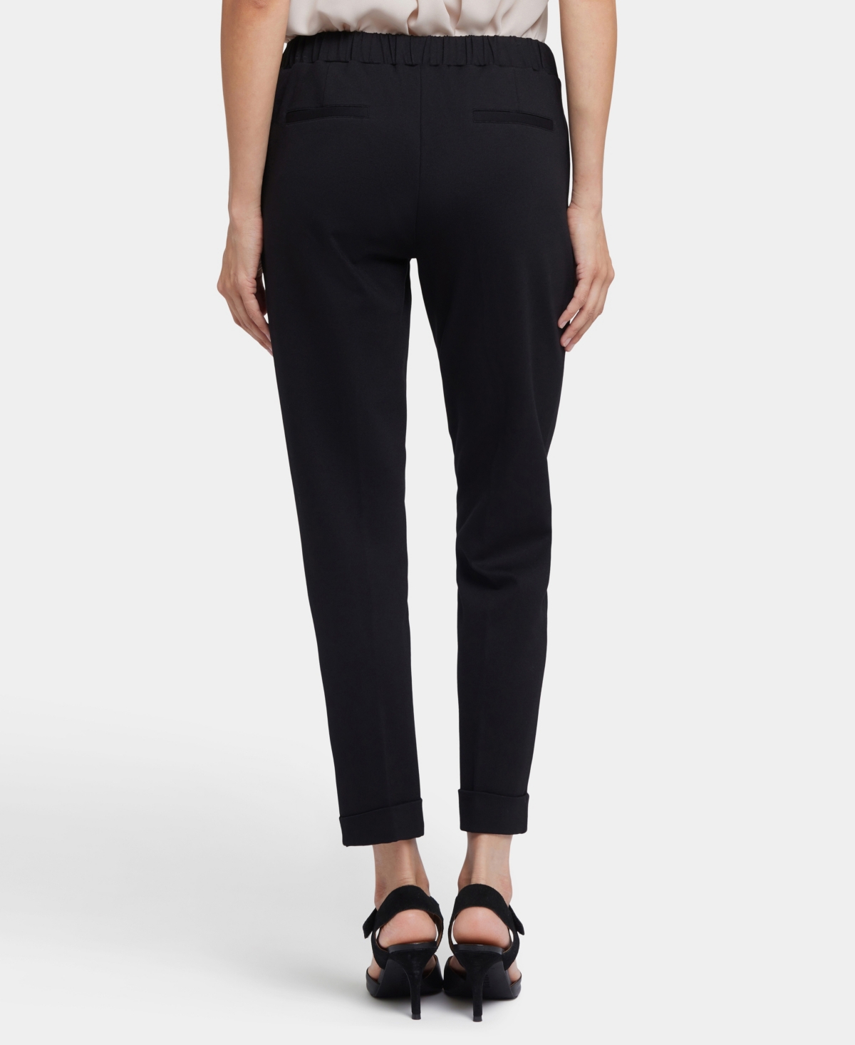 Nydj Petite Cassidy Ankle Pull-on Trouser Pants In Black
