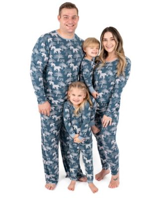 Matching Family Blue Polar Bear Viscose Christmas Pajamas