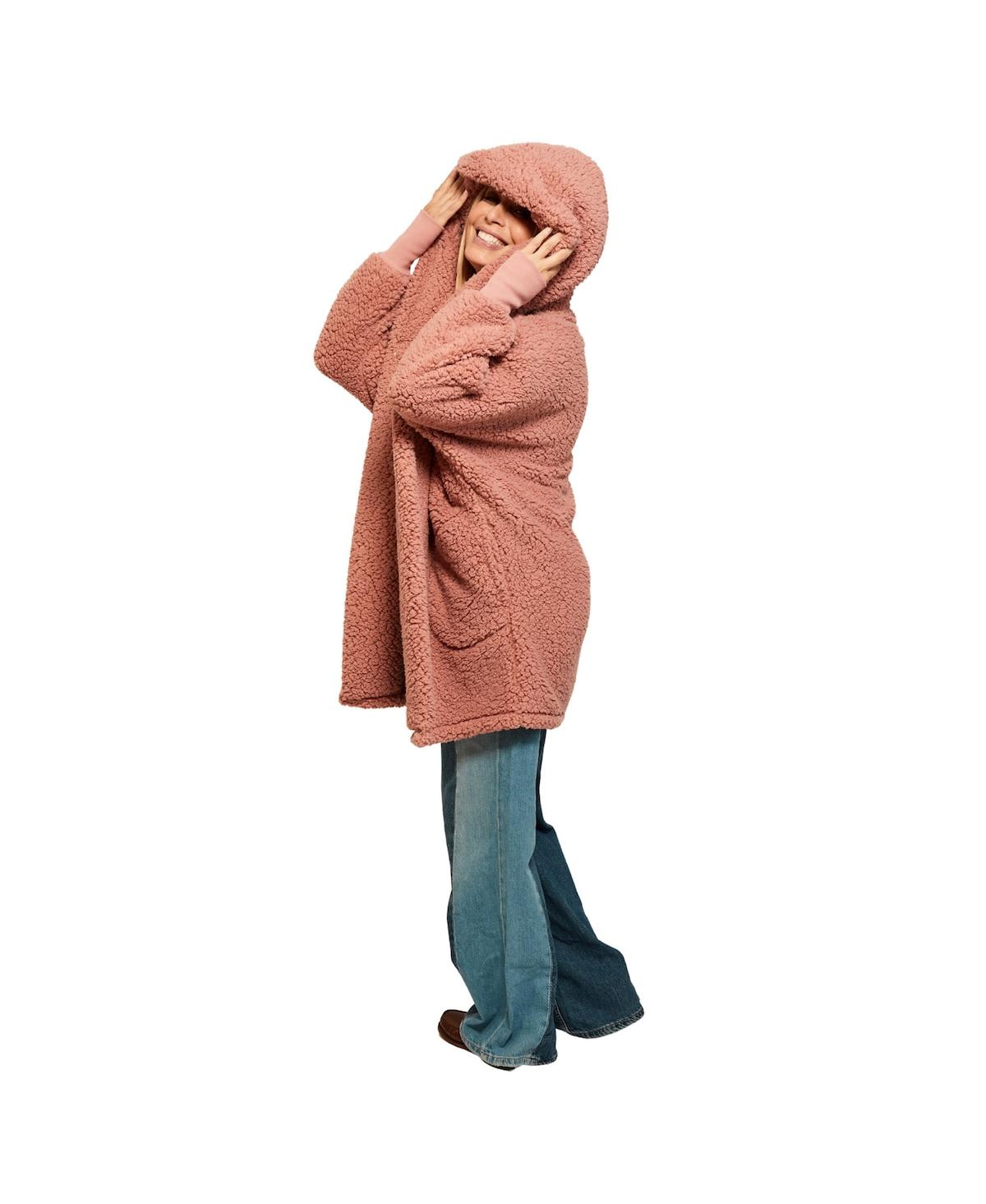 Jill Martin Men's and Women's Pink Wnba Breast Cancer Awareness Oversized Hooded Sweater