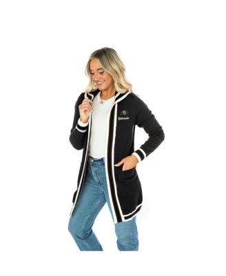 Women's Black Colorado Buffaloes Tri-Blend Rounded Stripe Sweater