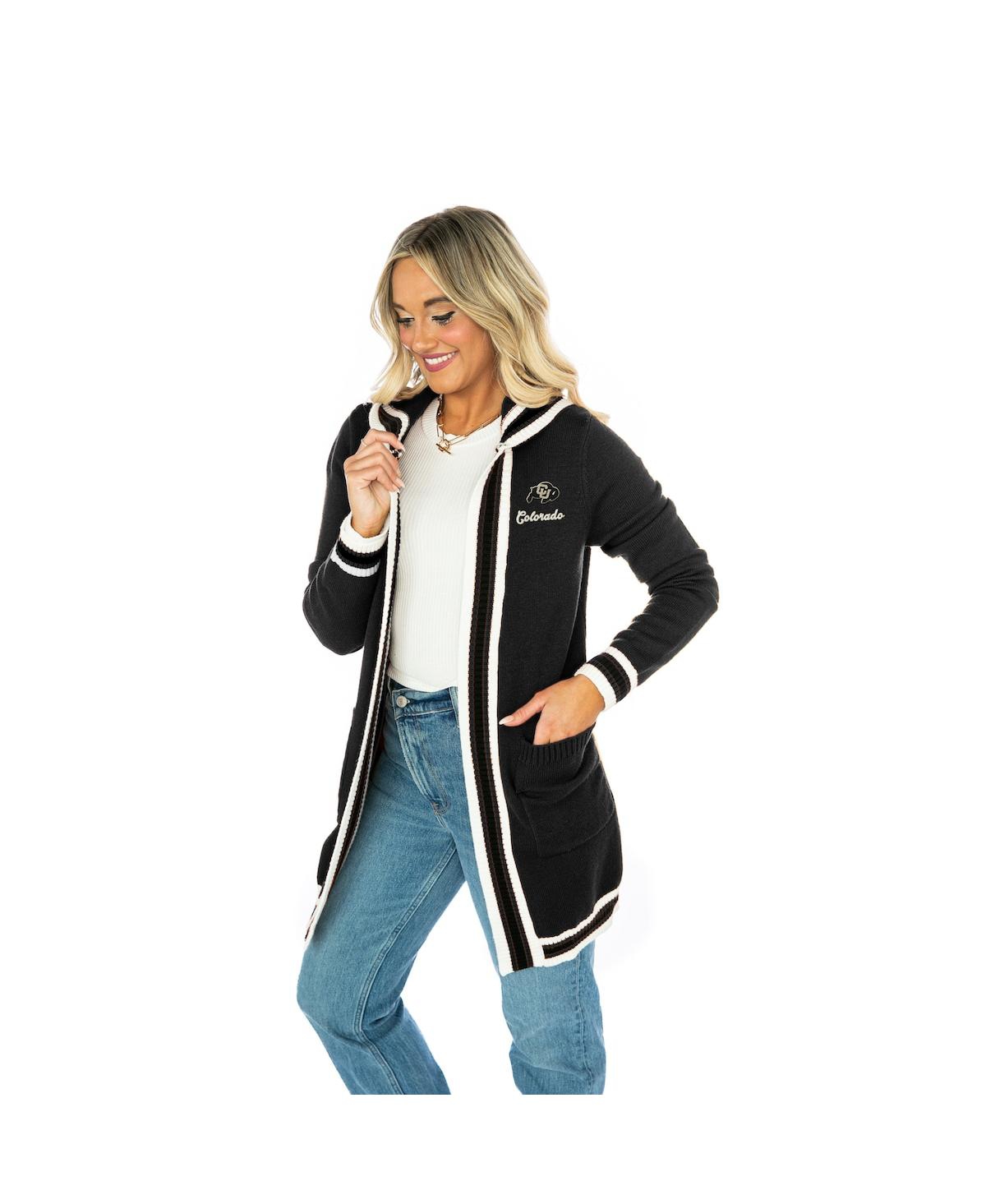 Gameday Couture Women's Black Colorado Buffaloes Tri-blend Rounded Stripe Sweater In Black