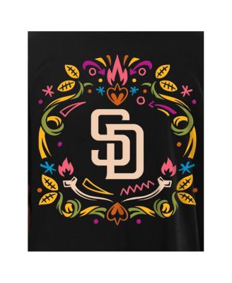 Men's Black San Diego Padres Día de los Muertos Washed Oversized T-Shirt