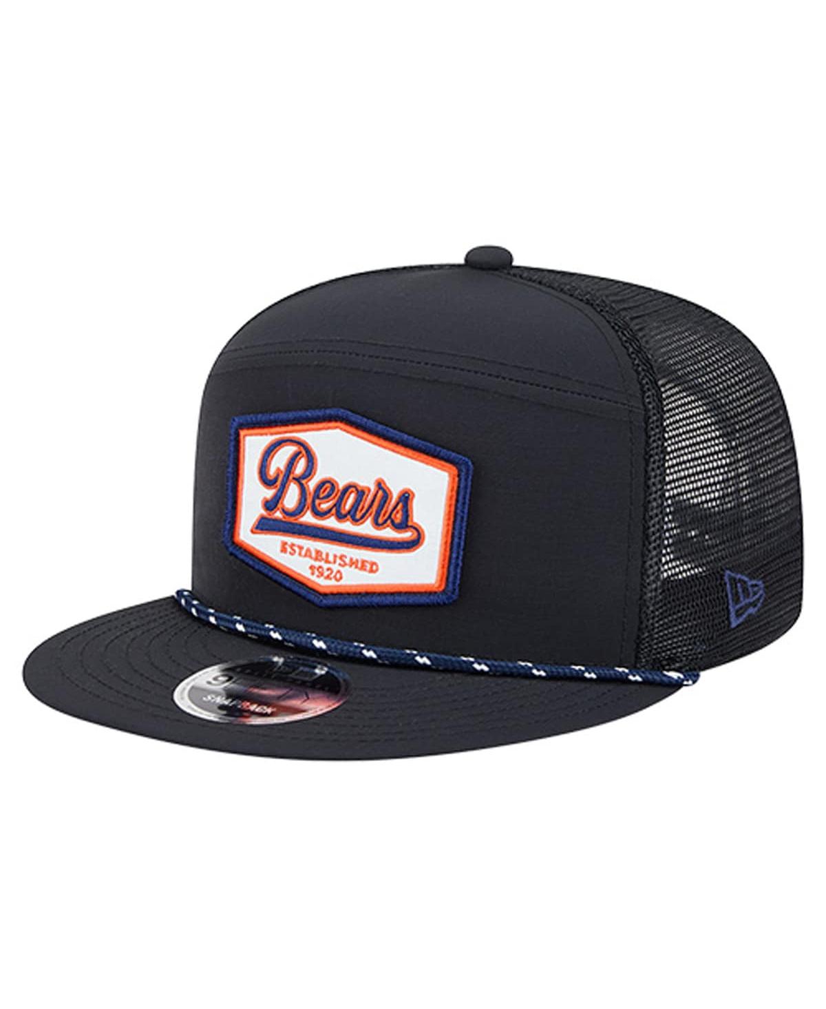New Era Men's Black Chicago Bears Ripstop Patch 9FIFTY Split Panel Snapback Hat