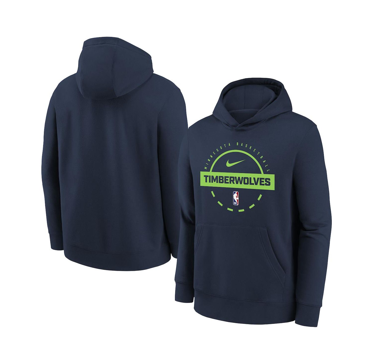 Big Boys and Girls Navy Minnesota Timberwolves 2025/26 Club Fleece Practice Hoodie