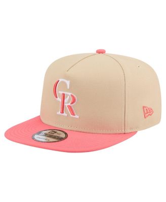 Men's Light Beige/Coral Colorado Rockies Color Pack A-Frame 9FIFTY Snapback Hat