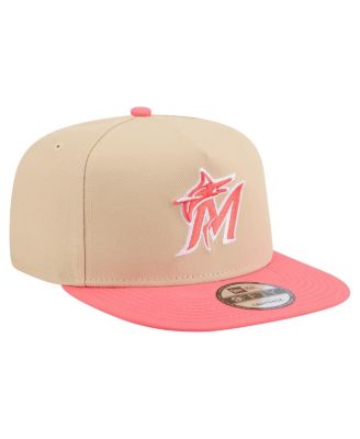 Men's Light Beige/Coral Miami Marlins Color Pack A-Frame 9FIFTY Snapback Hat