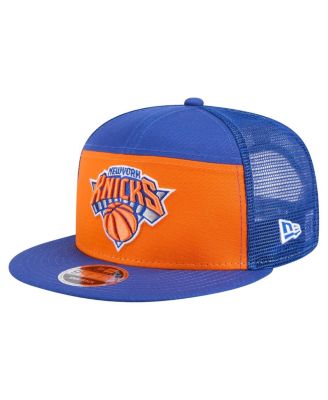 New Era - Men's Orange/Blue New York Knicks Outdoor Split Panel 9FIFTY Snapback Hat