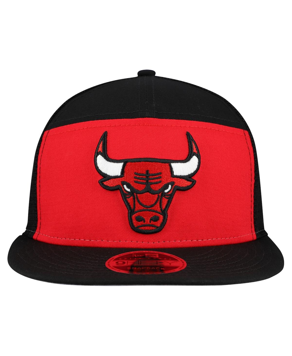 New Era Men's Red/Black Chicago Bulls Outdoor Split Panel 9FIFTY Snapback Hat