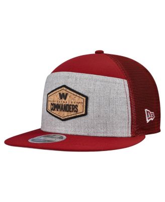 New Era - Men's Gray/Burgundy Washington Commanders Cork Split Panel 9FIFTY Trucker Snapback Hat