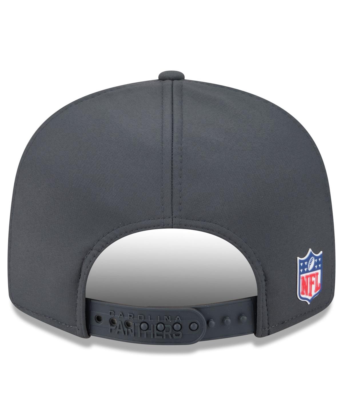 New Era Men's Charcoal Carolina Panthers 2025 Sideline Cold Weather Split Panel 9FIFTY Snapback Hat